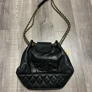 Y2K Black Quilted Leather Shoulder Bag